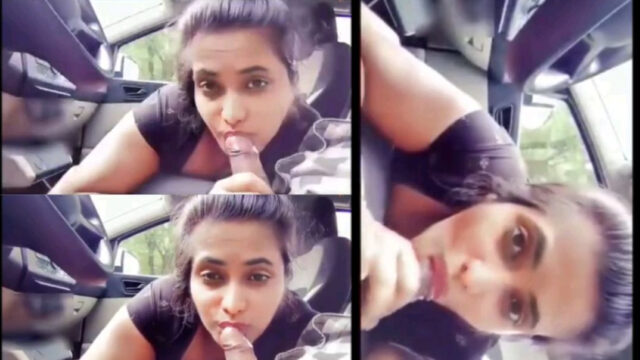 Slutty Girlfriend Ruhi Tongue Play And Hot Blowjob In Car