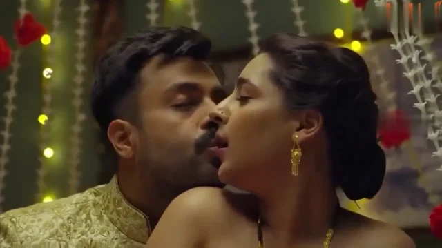 Newly married wife gets naked on flower bed and records hardcore suhagrat sex MMS