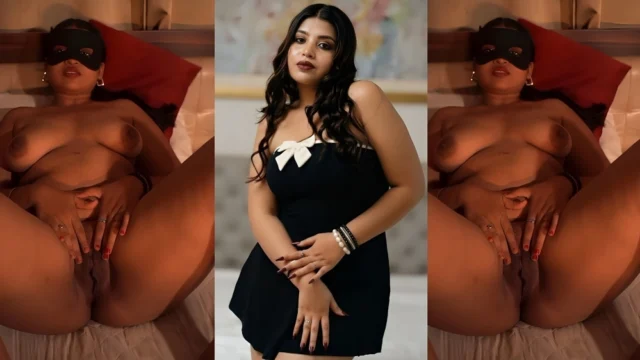 Busty Bengali model gets her huge boobs pressed hard by her bf in this leaked nude tape