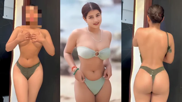 Hot Insta model Lucky Rajor's bra removal video leaks, exposing her tight nude topless boobs