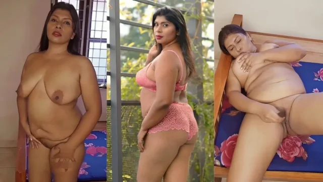 Famous Tamil actress Nandana Krishnan fully nude, teasing and fucking her wet pussy with a makeup brush