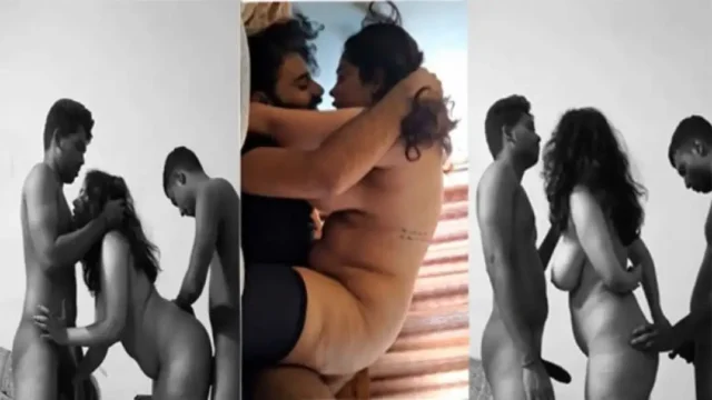 Desi bhabhi wild threesome sex with two men full video