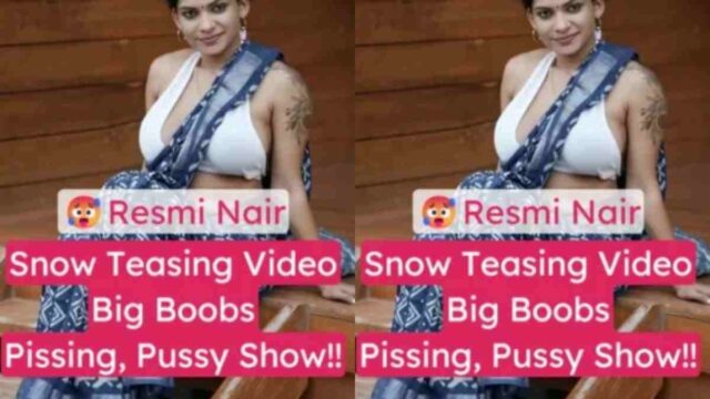 Resmi Nair Teases Her Big Boobs in Snow Pissing and Playing with Her Pussy