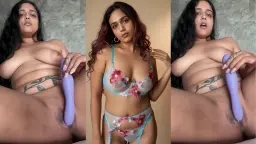 Psyflora aka Tara Kudale exposes her wet pussy and fucks herself with a vibrator